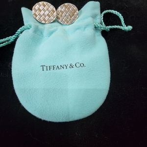 Tiffany & Co 14K Sterling Woven Cufflinks